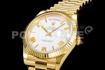 Rolex Day Date 40 YG 904L Steel GMF 1:1 Best Edition White Roman Dial on YG Bracelet A2836 Super Clone Watch - Image 3