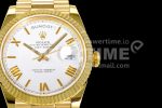Rolex Day Date 40 YG 904L Steel GMF 1:1 Best Edition White Roman Dial on YG Bracelet A2836 Super Clone Watch - Image 4