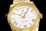 Rolex Day Date 40 YG 904L Steel GMF 1:1 Best Edition White Roman Dial on YG Bracelet A2836 Super Clone Watch - Image 5