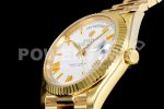 Rolex Day Date 40 YG 904L Steel GMF 1:1 Best Edition White Roman Dial on YG Bracelet A2836 Super Clone Watch - Image 6