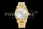Rolex Day Date 40 YG 904L Steel JDF 1:1 Best Edition Silver Roman Dial on YG Bracelet A2836 Super Clone Watch