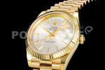 Rolex Day Date 40 YG 904L Steel JDF 1:1 Best Edition Silver Roman Dial on YG Bracelet A2836 Super Clone Watch - Image 3