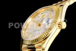 Rolex Day Date 40 YG 904L Steel JDF 1:1 Best Edition Silver Roman Dial on YG Bracelet A2836 Super Clone Watch - Image 6