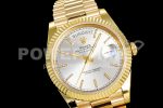 Rolex Day Date 40 YG 904L Steel JDF 1:1 Best Edition Silver Stick Dial on YG Bracelet A2836 Super Clone Watch - Image 3