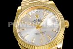 Rolex Day Date 40 YG 904L Steel JDF 1:1 Best Edition Silver Stick Dial on YG Bracelet A2836 Super Clone Watch - Image 5