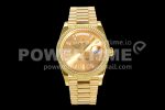 Rolex Day Date 40 YG 904L Steel JDF 1:1 Best Edition YG Crystal Dial on YG Bracelet A2836 Super Clone Watch