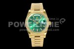 Rolex Day Date 40 YG 904L Steel JDF 1:1 Best Edition Green Dial on YG Bracelet A2836 Super Clone Watch