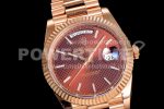 Rolex Day Date 40 RG 904L Steel EWF 1:1 Best Edition Brown Textured Dial on RG Bracelet A2836 Super Clone Watch - Image 2