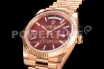 Rolex Day Date 40 RG 904L Steel EWF 1:1 Best Edition Brown Textured Dial on RG Bracelet A2836 Super Clone Watch - Image 3