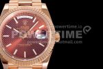 Rolex Day Date 40 RG 904L Steel EWF 1:1 Best Edition Brown Textured Dial on RG Bracelet A2836 Super Clone Watch - Image 4