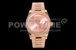 Rolex Day Date 40 RG 904L Steel EWF 1:1 Best Edition RG Dial on RG Bracelet A2836 Super Clone Watch
