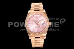 Rolex Day Date 40 RG 904L Steel EWF 1:1 Best Edition RG Textured Dial on RG Bracelet A2836 Super Clone Watch