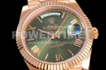 Rolex Day Date 40 RG 904L Steel JDF 1:1 Best Edition Green Dial on RG Bracelet A2836 Super Clone Watch - Image 5