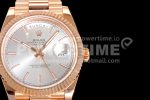 Rolex Day Date 40 RG 904L Steel JDF 1:1 Best Edition Silver Stick Dial on RG Bracelet A2836 Super Clone Watch - Image 4