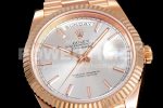Rolex Day Date 40 RG 904L Steel JDF 1:1 Best Edition Silver Stick Dial on RG Bracelet A2836 Super Clone Watch - Image 5