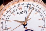 Rolex Cellini 50535 Moonphase RG EWF Best Edition White Dial on Brown Leather Strap A3195 Super Clone Watch - Image 4