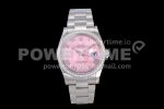 Rolex DateJust 36 SS 126284 Diamonds Bezel EWF 1:1 Best Edition Pink Dial Roman Markers on Oyster Bracelet A3235 Super Clone Watch