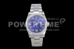 Rolex DateJust 36 SS 126284 Diamonds Bezel EWF 1:1 Best Edition Blue Dial Roman Markers on Oyster Bracelet A3235 Super Clone Watch