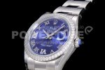 Rolex DateJust 36 SS 126284 Diamonds Bezel EWF 1:1 Best Edition Blue Dial Roman Markers on Oyster Bracelet A3235 Super Clone Watch - Image 5