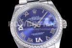 Rolex DateJust 36 SS 126284 Diamonds Bezel EWF 1:1 Best Edition Blue Dial Roman Markers on Oyster Bracelet A3235 Super Clone Watch - Image 2