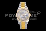 Rolex DateJust 36 SS/YG 126283 Diamonds Bezel EWF 1:1 Best Edition Silver Dial Roman Markers on Oyster Bracelet A3235 Super Clone Watch