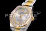 Rolex DateJust 36 SS/YG 126283 Diamonds Bezel EWF 1:1 Best Edition Silver Dial Roman Markers on Oyster Bracelet A3235 Super Clone Watch - Image 5
