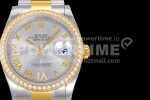 Rolex DateJust 36 SS/YG 126283 Diamonds Bezel EWF 1:1 Best Edition Silver Dial Roman Markers on Oyster Bracelet A3235 Super Clone Watch - Image 3