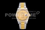 Rolex DateJust 36 SS/YG 126283 Diamonds Bezel EWF 1:1 Best Edition Gold Dial Roman Markers on Oyster Bracelet A3235 Super Clone Watch