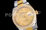 Rolex DateJust 36 SS/YG 126283 Diamonds Bezel EWF 1:1 Best Edition Gold Dial Roman Markers on Oyster Bracelet A3235 Super Clone Watch - Image 4