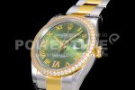 Rolex DateJust 36 SS/YG 126283 Diamonds Bezel EWF 1:1 Best Edition Green Dial Roman Markers on Oyster Bracelet A3235 Super Clone Watch - Image 5