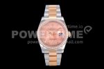 Rolex DateJust 36 SS/RG 126281 Diamonds Bezel EWF 1:1 Best Edition Rose Gold Dial Roman Markers on Oyster Bracelet A3235 Super Clone Watch