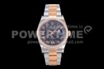 Rolex DateJust 36 SS/RG 126281 Diamonds Bezel EWF 1:1 Best Edition Gray Dial Roman Markers on Oyster Bracelet A3235 Super Clone Watch