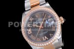 Rolex DateJust 36 SS/RG 126281 Diamonds Bezel EWF 1:1 Best Edition Gray Dial Roman Markers on Oyster Bracelet A3235 Super Clone Watch - Image 4