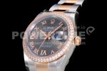 Rolex DateJust 36 SS/RG 126281 Diamonds Bezel EWF 1:1 Best Edition Gray Dial Roman Markers on Oyster Bracelet A3235 Super Clone Watch - Image 5