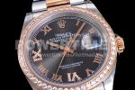Rolex DateJust 36 SS/RG 126281 Diamonds Bezel EWF 1:1 Best Edition Gray Dial Roman Markers on Oyster Bracelet A3235 Super Clone Watch - Image 3