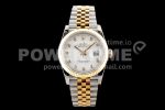 Rolex DateJust 36 SS/YG 126233 EWF Gold Wrapped 904L Steel White Dial Diamonds Markers on Jubilee Bracelet SA3235 Super Clone Watch