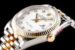 Rolex DateJust 36 SS/YG 126233 EWF Gold Wrapped 904L Steel White Dial Diamonds Markers on Jubilee Bracelet SA3235 Super Clone Watch - Image 7