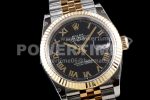 Rolex DateJust 36 SS/YG 126233 EWF Gold Wrapped 904L Steel Black Dial Roman Markers on Jubilee Bracelet SA3235 Super Clone Watch - Image 2