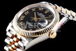 Rolex DateJust 36 SS/YG 126233 EWF Gold Wrapped 904L Steel Black Dial Roman Markers on Jubilee Bracelet SA3235 Super Clone Watch - Image 6