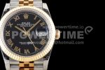 Rolex DateJust 36 SS/YG 126233 EWF Gold Wrapped 904L Steel Black Dial Roman Markers on Jubilee Bracelet SA3235 Super Clone Watch - Image 3