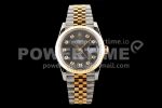 Rolex DateJust 36 SS/YG 126233 EWF Gold Wrapped 904L Steel Gray Dial Diamonds Markers on Jubilee Bracelet SA3235 Super Clone Watch