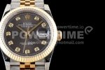 Rolex DateJust 36 SS/YG 126233 EWF Gold Wrapped 904L Steel Gray Dial Diamonds Markers on Jubilee Bracelet SA3235 Super Clone Watch - Image 3