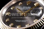 Rolex DateJust 36 SS/YG 126233 EWF Gold Wrapped 904L Steel Gray Dial Diamonds Markers on Jubilee Bracelet SA3235 Super Clone Watch - Image 4