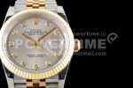 Rolex DateJust 36 SS/YG 126233 EWF Gold Wrapped 904L Steel Silver Dial Diamonds Markers on Jubilee Bracelet SA3235 Super Clone Watch - Image 2