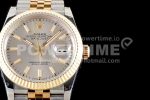 Rolex DateJust 36 SS/YG 126233 EWF Gold Wrapped 904L Steel Silver Dial Stick Markers on Jubilee Bracelet SA3235 Super Clone Watch - Image 2