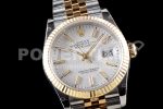 Rolex DateJust 36 SS/YG 126233 GMF Gold Wrapped 904L Steel White Dial Stick Markers on Jubilee Bracelet SA3235 Super Clone Watch - Image 2