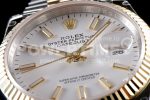 Rolex DateJust 36 SS/YG 126233 GMF Gold Wrapped 904L Steel White Dial Stick Markers on Jubilee Bracelet SA3235 Super Clone Watch - Image 4