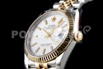 Rolex DateJust 36 SS/YG 126233 GMF Gold Wrapped 904L Steel White Dial Stick Markers on Jubilee Bracelet SA3235 Super Clone Watch - Image 5