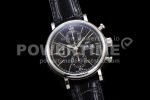 IWC Portofino Chronograph SS Black Dial on Black Leather Strap A7750 Super Clone Watch - Image 2