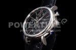 IWC Portofino Chronograph SS Black Dial on Black Leather Strap A7750 Super Clone Watch - Image 9